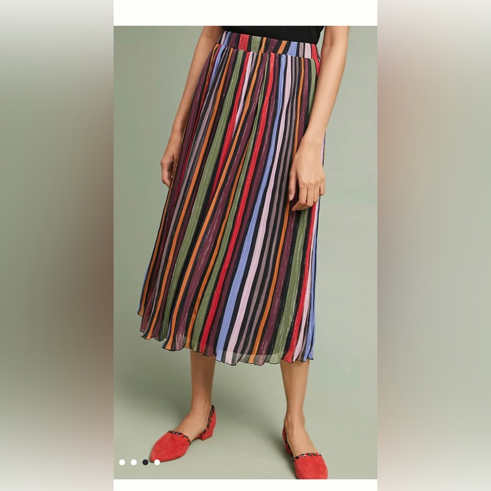 Anthropologie Multicolor Striped Midi Skirt